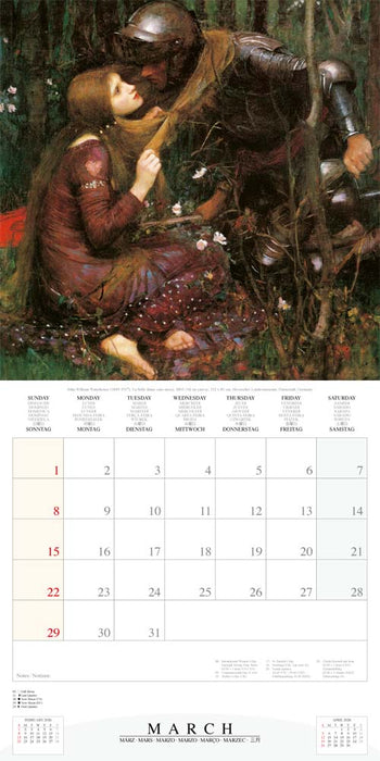 Pre Raphaelites 2026 Square Wall Calendar