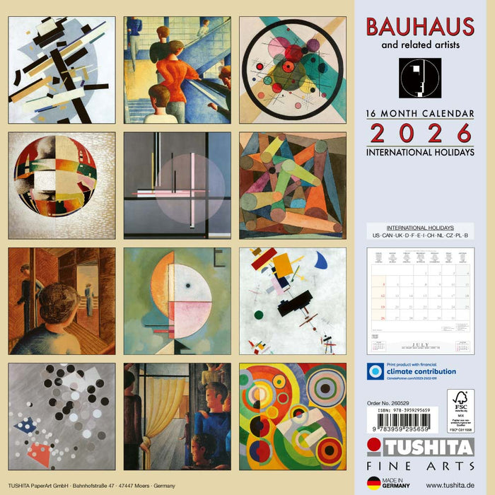 Bauhaus 2026 Square Wall Calendar