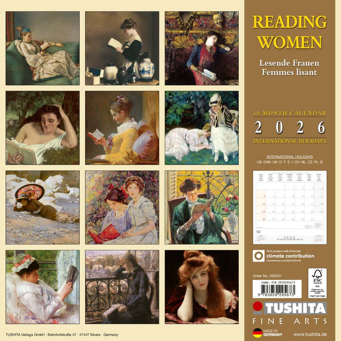 Reading Women 2026 Square Wall Calendar