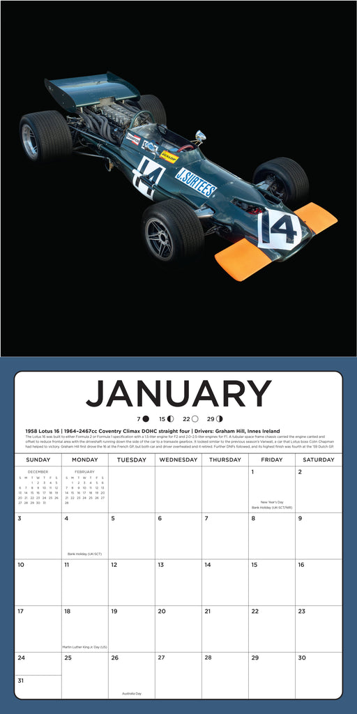 The Art of Formula ONE RaceCar 2027 Square Wall Calendar