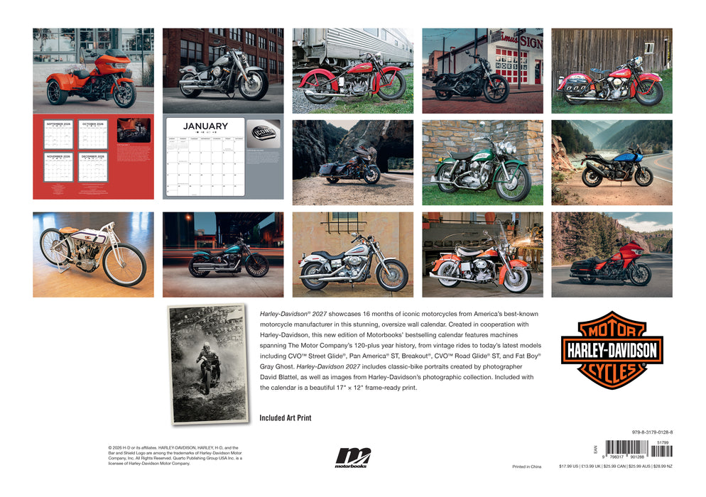 Harley Davidson 2027 Large Wall Calendar