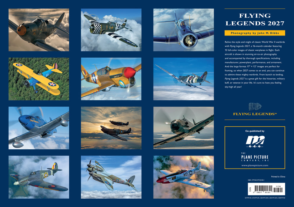 Flying Legends 2027 Large Wall Calendar