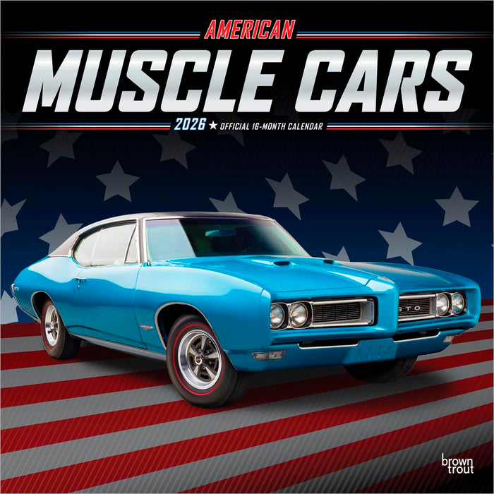 American Muscle Cars 2026 Square Wall Calendar