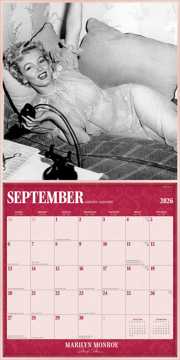 Marilyn Monroe 2026 Square Wall Calendar