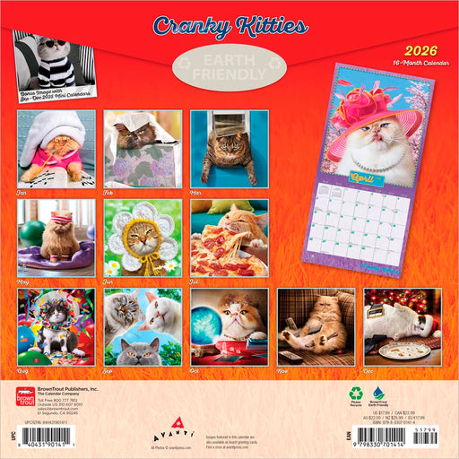 Avanti Cranky Kitties 2026 Square Wall Calendar
