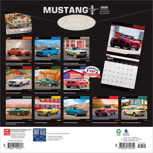 Ford Mustang 2026 Square Wall Calendar