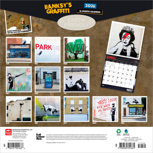 Banksy's Graffiti 2026 Square Wall Calendar
