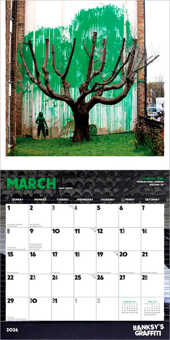 Banksy's Graffiti 2026 Square Wall Calendar