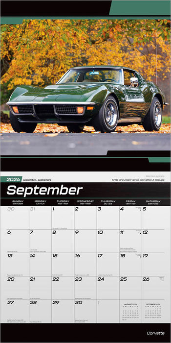 Corvette 2026 Square Wall Calendar