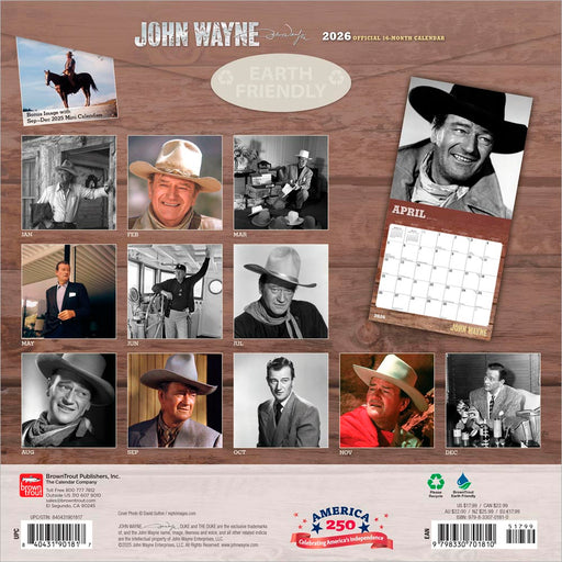 John Wayne 2026 Square Wall Calendar