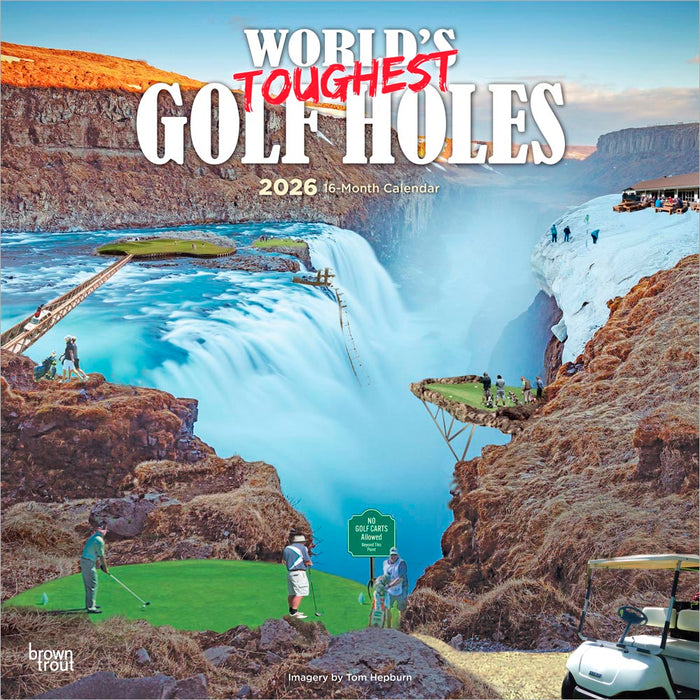 World's Toughest Golf Holes 2026 Square Wall Calendar