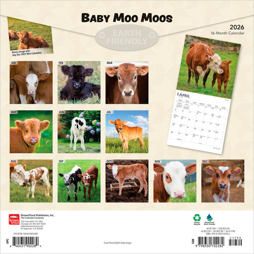 Baby Moo Moos 2026 Square Wall Calendar