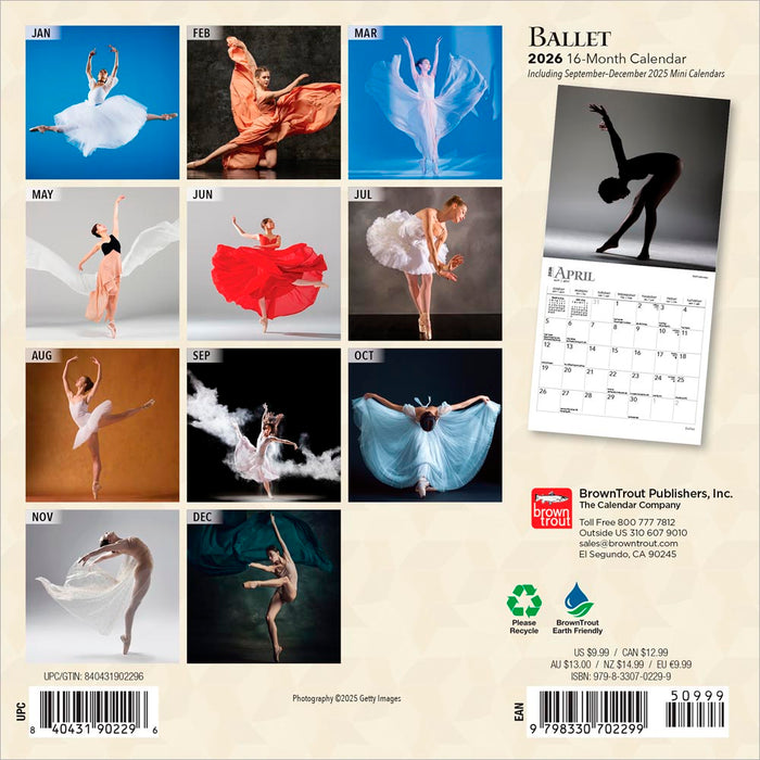 Ballet 2026 Mini Wall Calendar