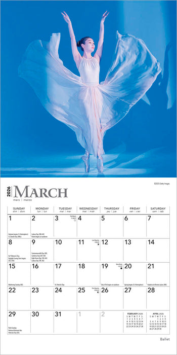 Ballet 2026 Mini Wall Calendar
