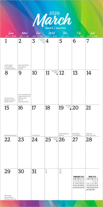 Big and Bright Large Print 2026 Square Wall Calendar