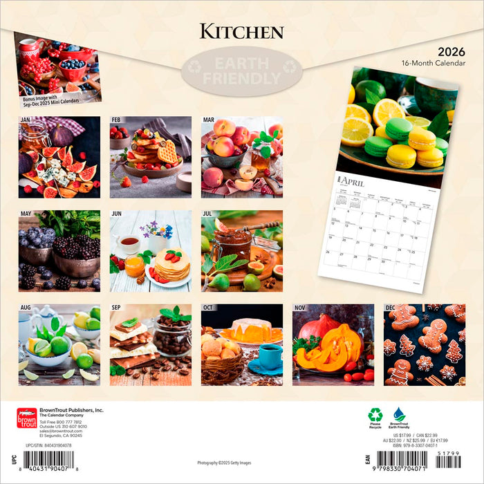 Kitchen 2026 Square Wall Calendar