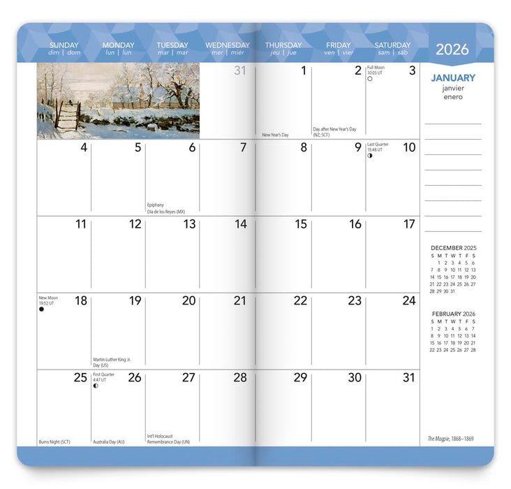 Monet Claude 2026 Pocket Diary