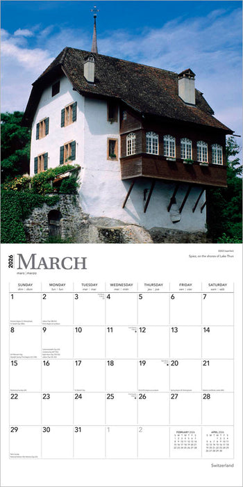 Switzerland 2026 Square Wall Calendar