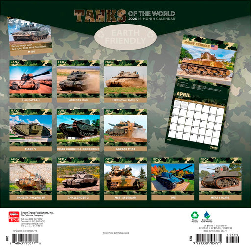 Tanks of the World 2026 Square Wall Calendar (Online Exclusive)