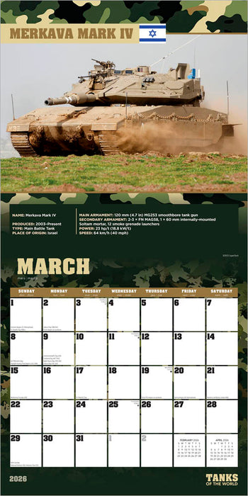 Tanks of the World 2026 Square Wall Calendar (Online Exclusive)