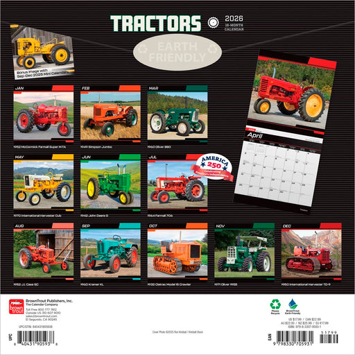 Tractors 2026 Square Wall Calendar