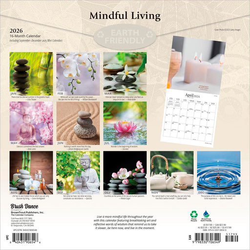 Mindful Living 2026 Square Wall Calendar