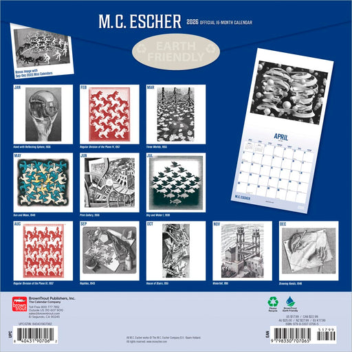 M C Escher 2026 Square Wall Calendar