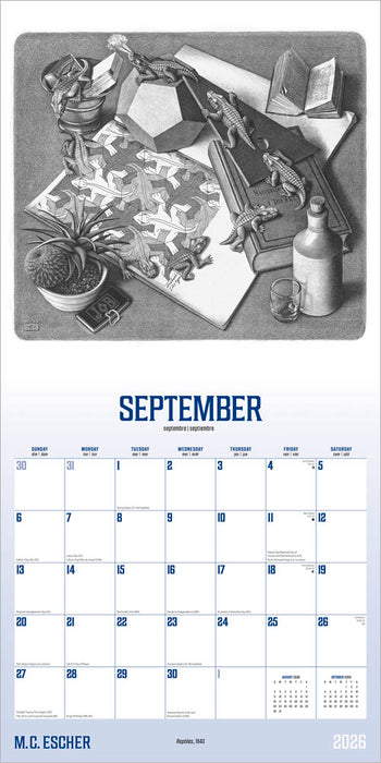 M C Escher 2026 Square Wall Calendar
