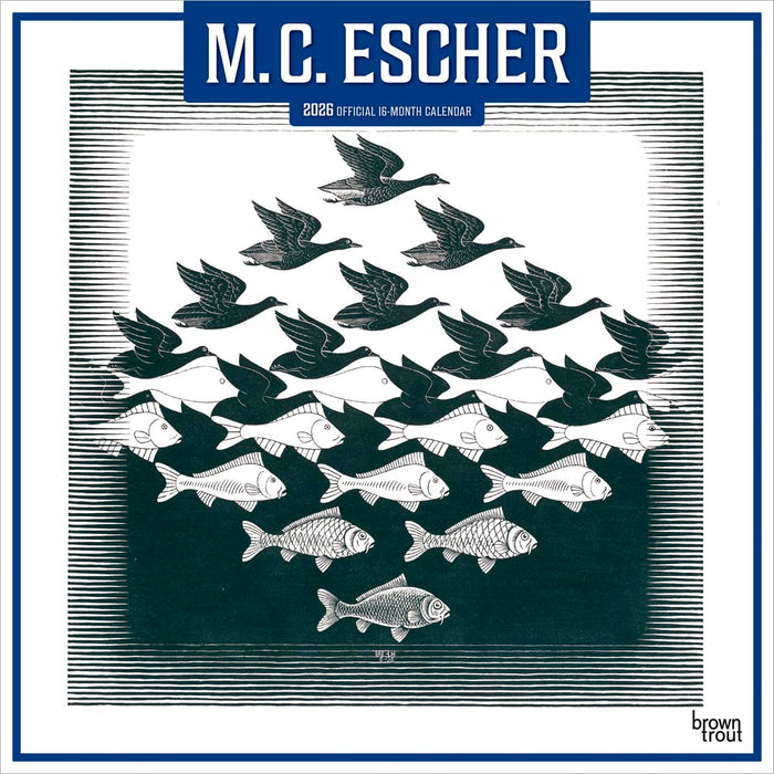 M C Escher 2026 Square Wall Calendar