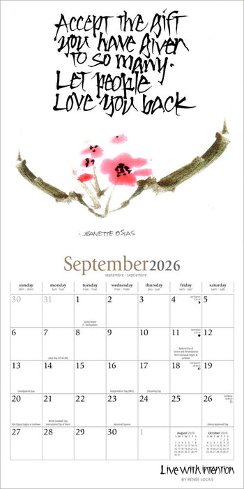 Live with Intention 2026 Mini Wall Calendar