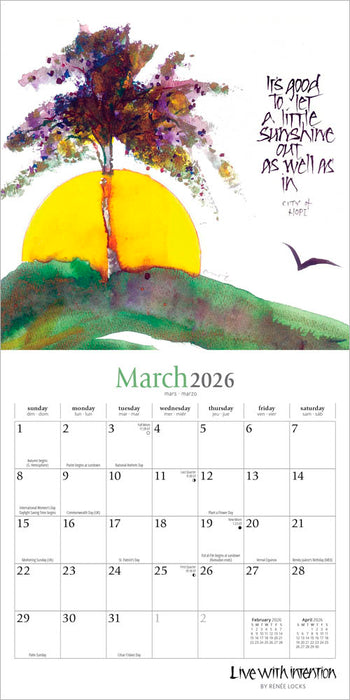 Live with Intention 2026 Mini Wall Calendar
