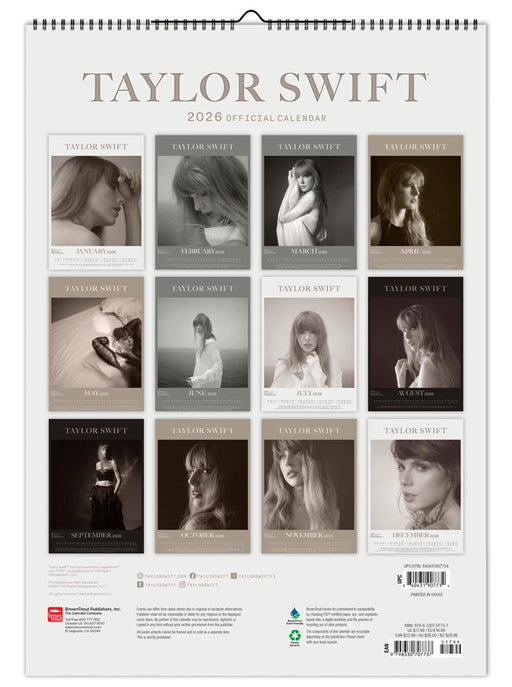 Taylor Swift 2026 A3 Wall Calendar