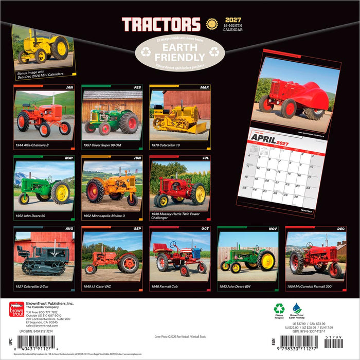 Tractors 2027 Square Wall Calendar