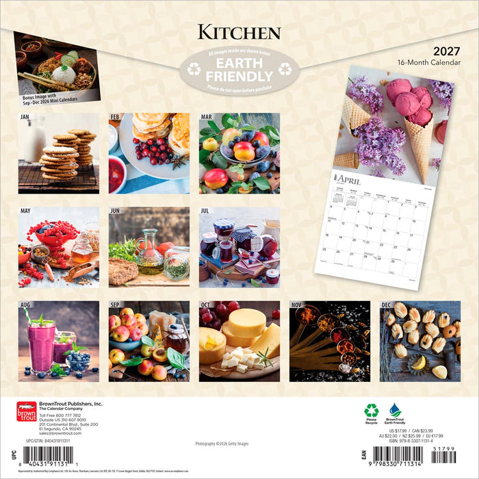 Kitchen 2027 Square Wall Calendar