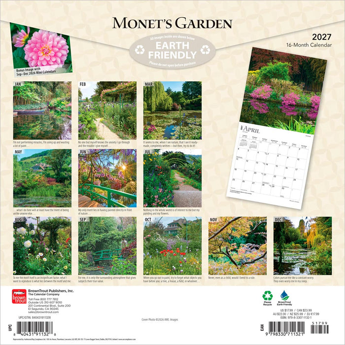 Monet s Garden 2027 Square Wall Calendar