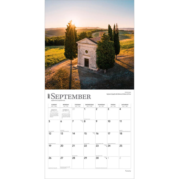 Tuscany 2027 Square Wall Calendar