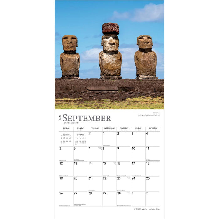 Unesco World Heritage Sites 2027 Square Wall Calendar