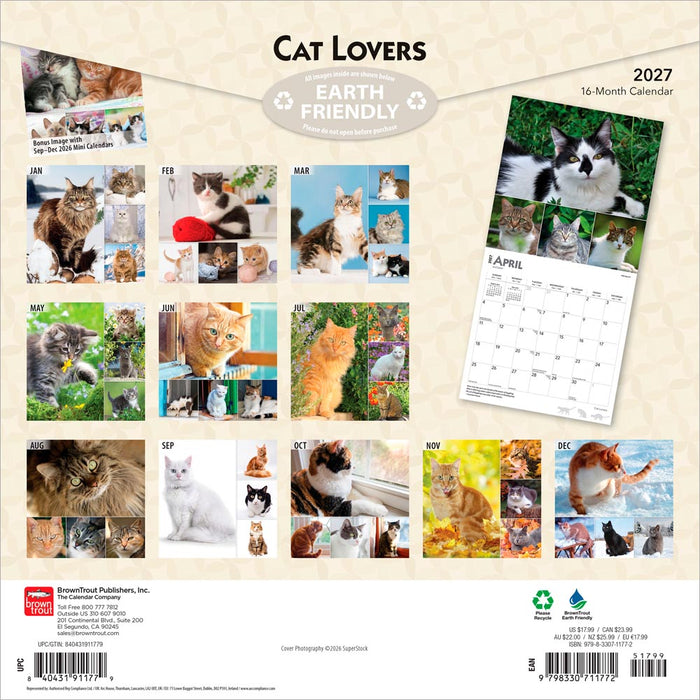 Cat Lovers 2027 Square Wall Calendar
