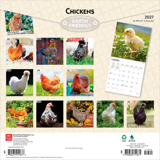 Chickens 2027 Square Wall Calendar