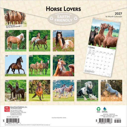 Horse Lovers 2027 Square Wall Calendar