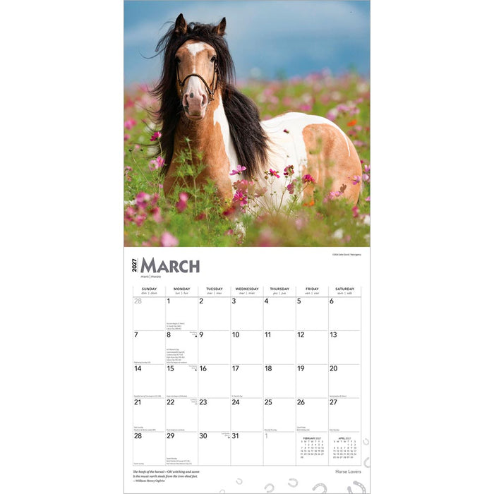 Horse Lovers 2027 Square Wall Calendar