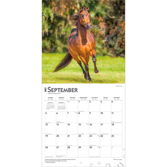 Horse Lovers 2027 Square Wall Calendar
