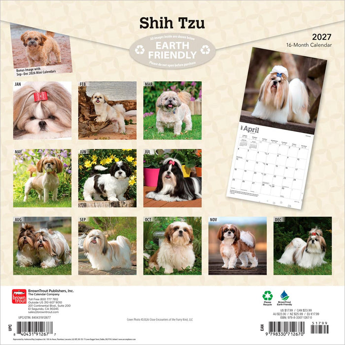 Shih Tzu 2027 Square Wall Calendar
