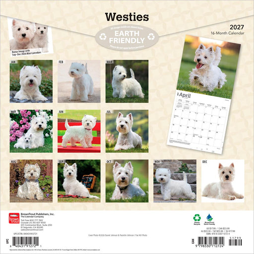 West Highland Terriers 2027 Square Wall Calendar