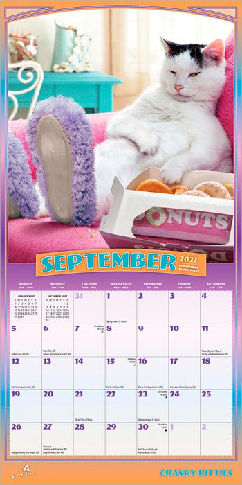Avanti Cranky Kitties 2027 Mini Wall Calendar
