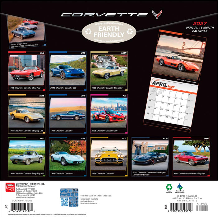 Corvette 2027 Square Wall Calendar
