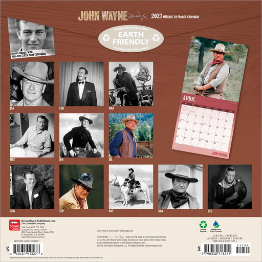 John Wayne 2027 Square Wall Calendar