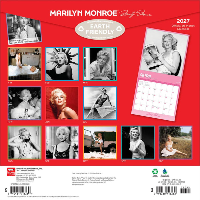 Marilyn Monroe 2027 Square Wall Calendar