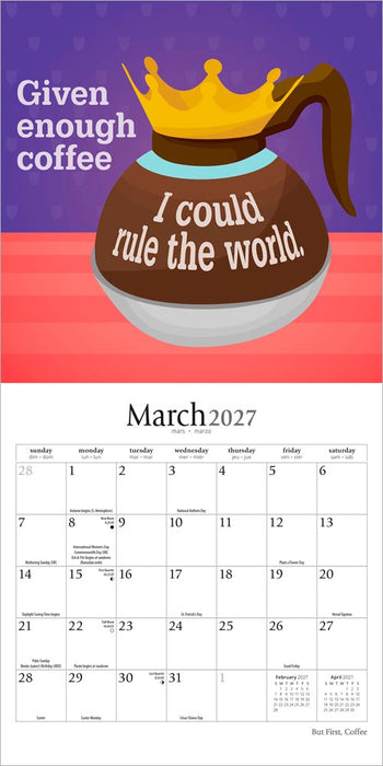 But First Coffee 2027 Mini Wall Calendar