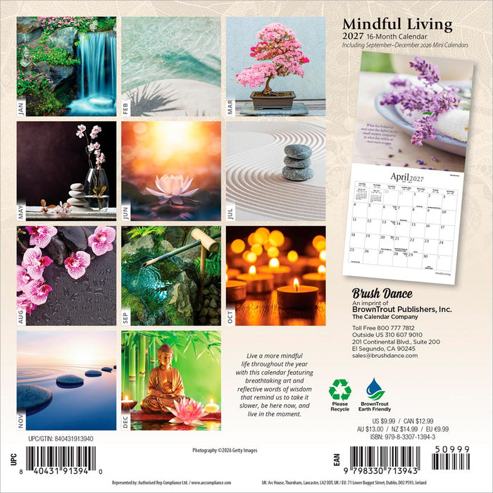 Mindful Living 2027 Mini Wall Calendar